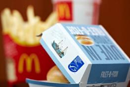 MacDonalds fish burger with MSC logo