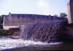 Industrial waste dumped into a river