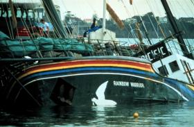 Aftermath of Shipwreck After the Rainbow Warrior Bombing